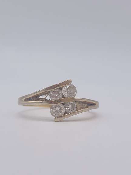 18kt Gold Diamond By-Pass Cocktail Ring