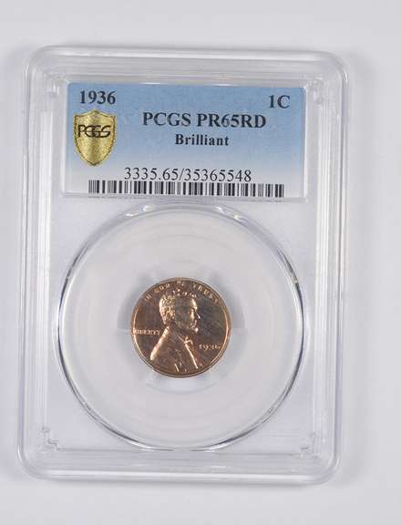 PR65 RD 1936 Lincoln Wheat Cent - Brilliant - Graded PCGS