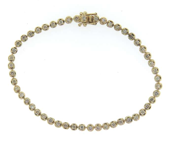 Brilliant Yellow Gold Diamond Tennis Bracelet