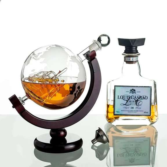 850ml Glass Decanter Globe Liquor Gifts Whiskey Bottle
