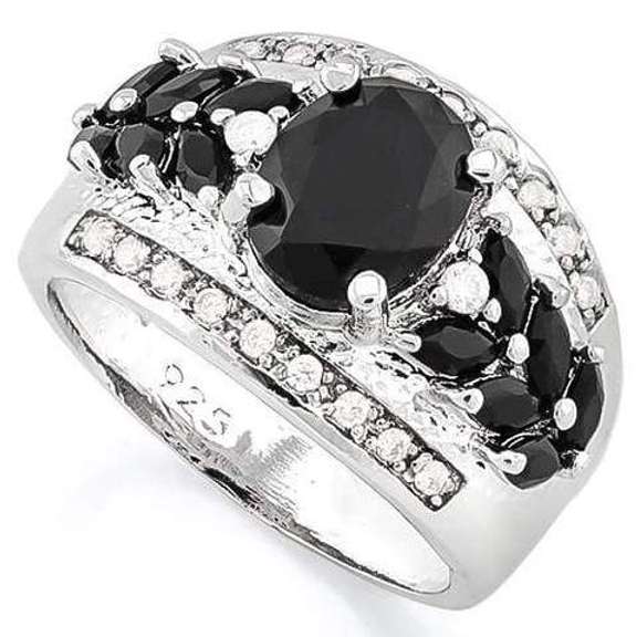 IRRESISTIBLE! BLACK SAPPHIRE STERLING SILVER RING