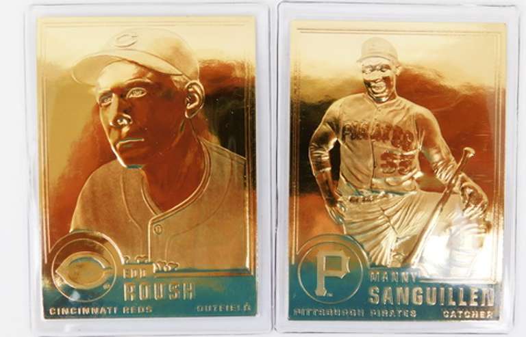 2 - 22KT Gold Foil Baseball Cards
