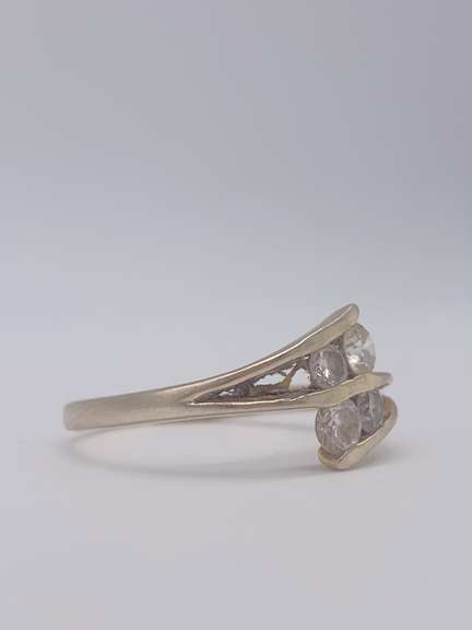 18kt Gold Diamond By-Pass Cocktail Ring