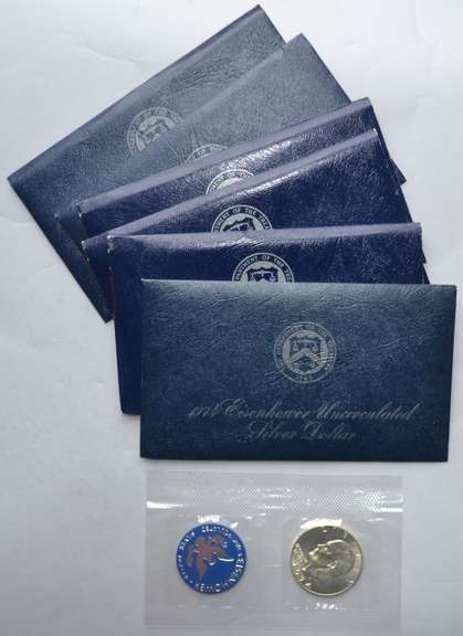 6 1971- 1974 Blue Pac Ike Silver Dollars