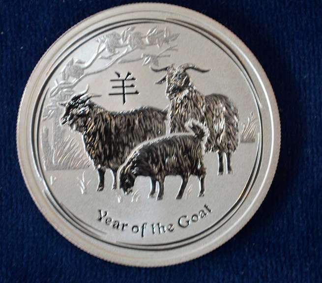 2015 Australia 1/2 OZ Year Of The Goat Silver Coin