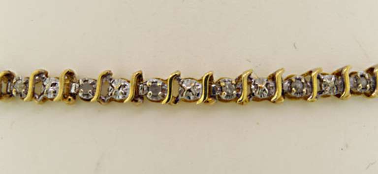 Dainty 10kt Diamond S-Link Tennis Bracelet
