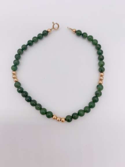 14kt Yellow Gold & Jade Bracelet