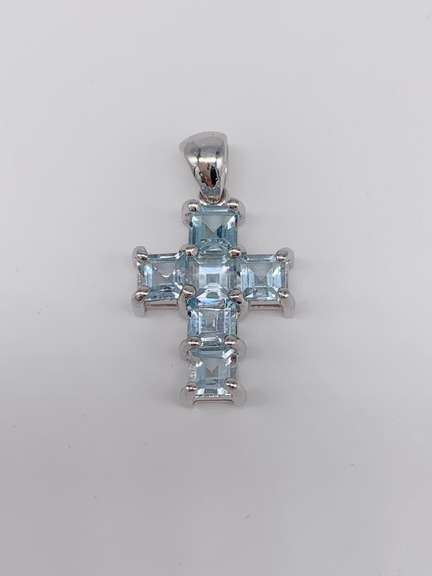 14kt Gold Gemstone Cross Pendant