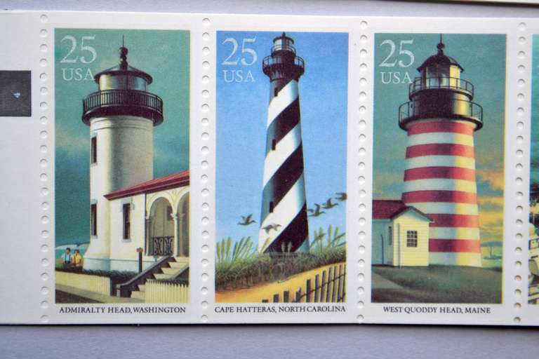 2 Scarcer 25 Cent US Lighthouse Stamp Booklets