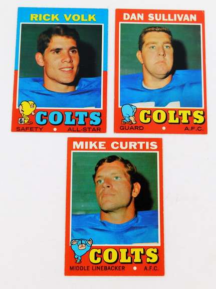 3 - 1971 Baltimore Colts Football Cards
