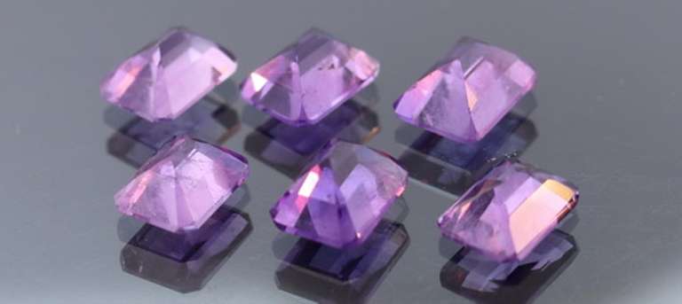 Glittering 12.38ct 6pc real Brazilian Amethyst set