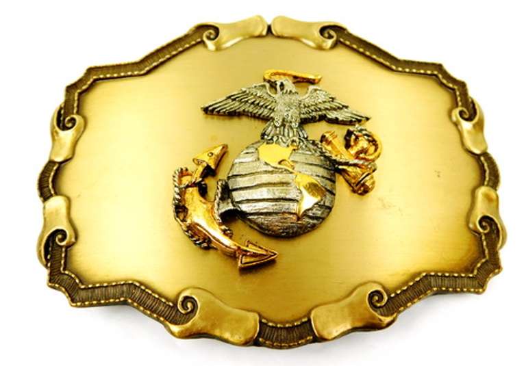 Vintage Large US Marine Corp. Belt Buckle