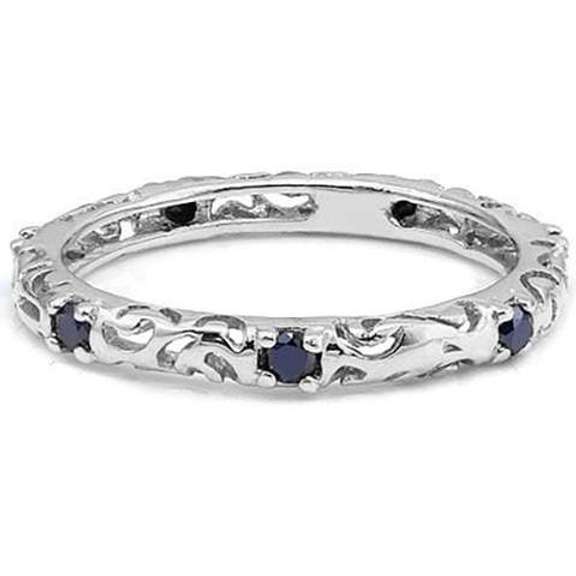 2/5 CT SAPPHIRE STERLING SILVER ETERNITY RING