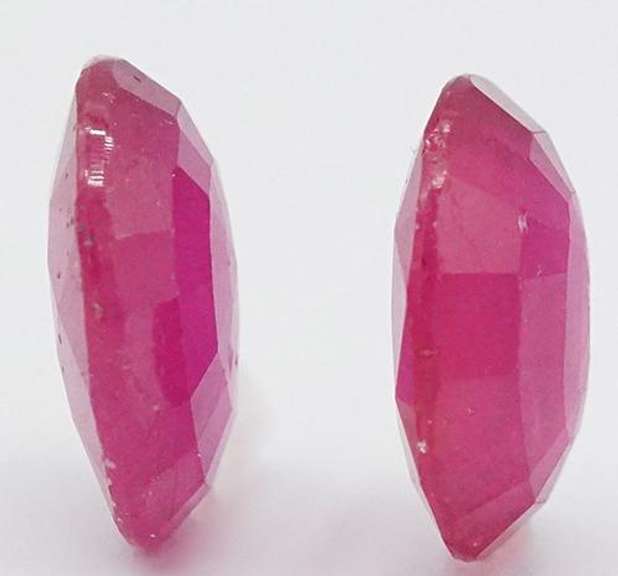 PAIR OF VIOLET RED NATURAL RUBY OVAL CUT