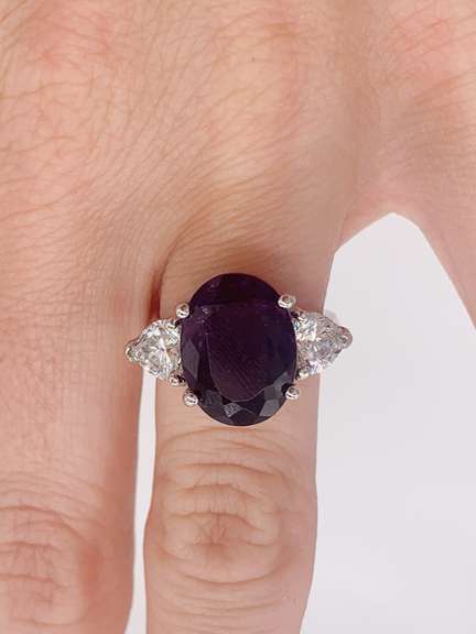 14kt Gold, Amethyst, & Diamond Cocktail Ring