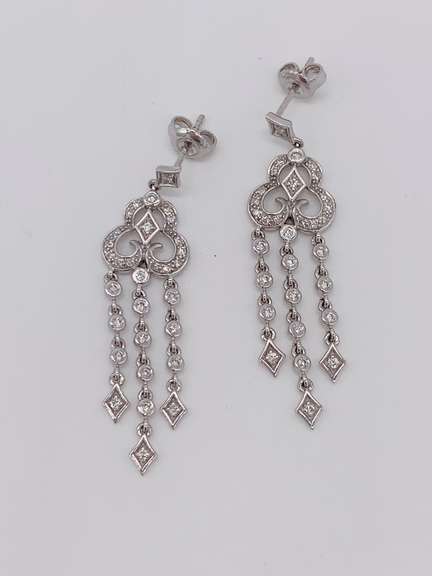 14kt Solid Gold & Diamond Earrings