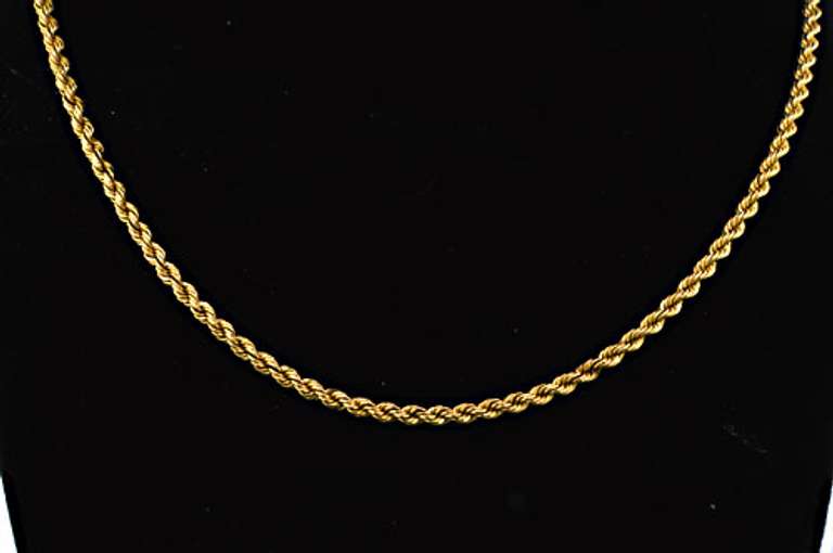 Hefty 14kt Gold Rope Chain Necklace