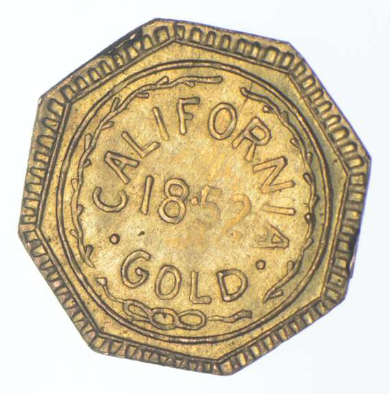 1852 Indian Head California Territorial Gold Octagonal