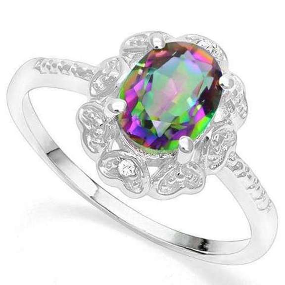 STERLING SILVER 1.16 CT MYSTIC GEMSTONE & RING