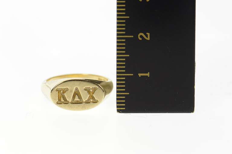 10K Yellow Gold Kappa Delta Chi Sorority Embossed Oval Ring
