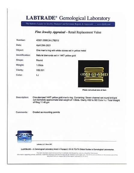 Gents Channel Set Diamond Ring