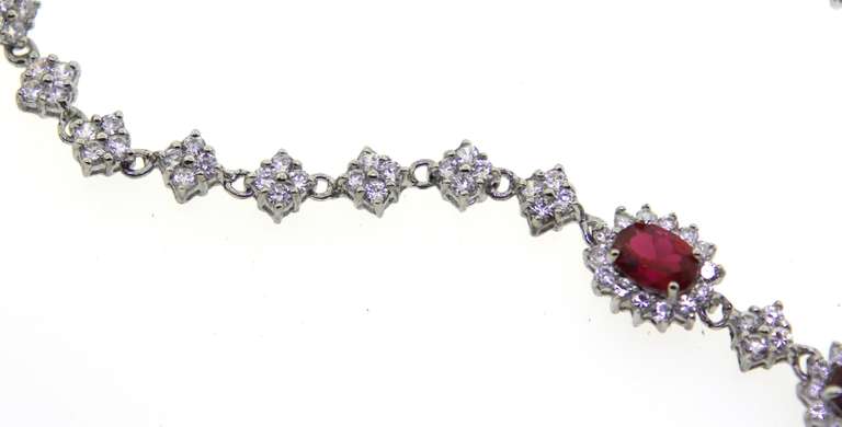 Sterling Silver Gemstone and Cubic Zirconia Necklace