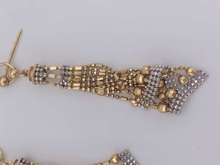 14kt Solid Yellow Gold Dangle Earrings