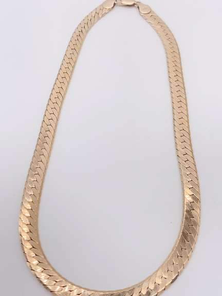 Solid 14kt Yellow Gold Braided Link Chain Necklace