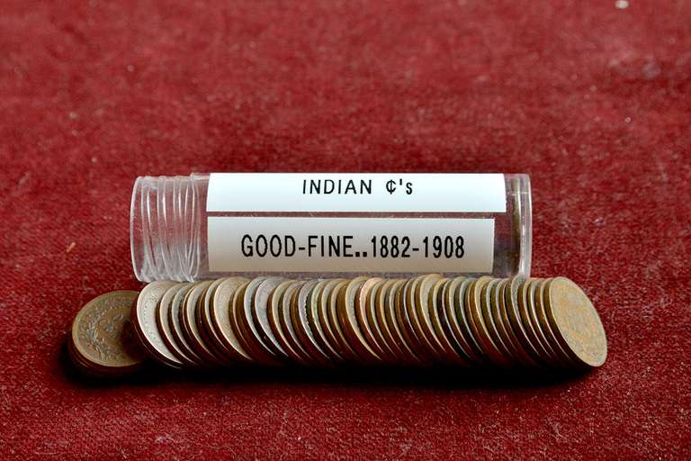Roll of 50 Good or Better Indian Cents