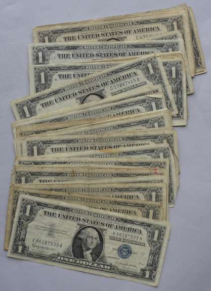 50 Assorted $ 1 Silver Certificates