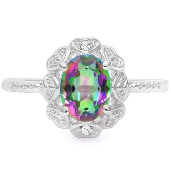 STERLING SILVER 1.16 CT MYSTIC GEMSTONE & RING