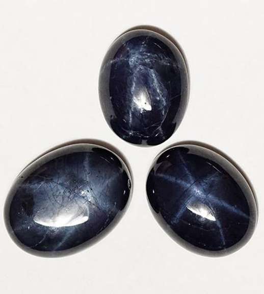 3 NATURAL BLUE STAR SAPPHIRE OVAL CABOCHON