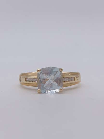 14kt Gold Topaz and Diamond Cocktail Ring