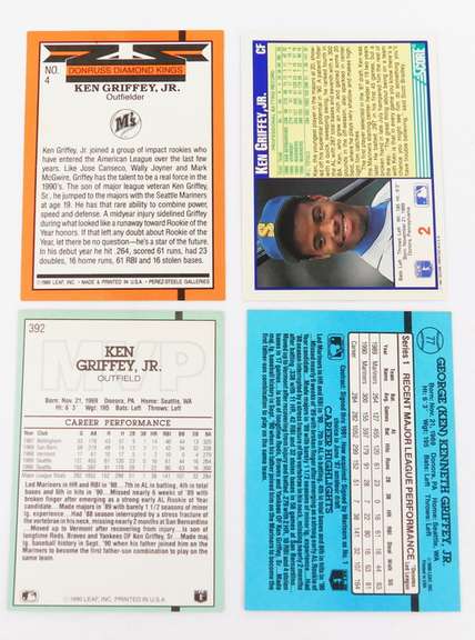 4 Ken Griffey, Jr. Baseball Cards
