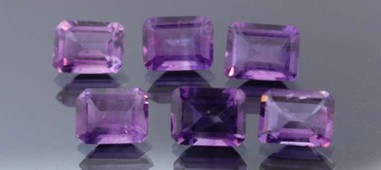 Glittering 12.38ct 6pc real Brazilian Amethyst set
