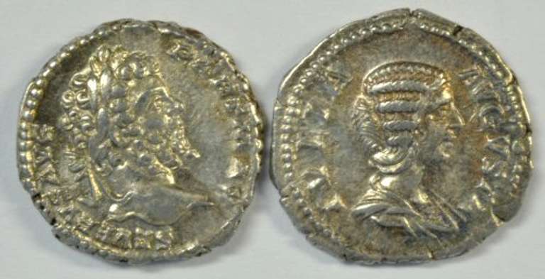 Near Mint Septimius Severus & Julia Domna Roman Silver Ancients