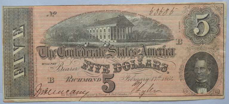 $ 5 T-69 Confederate States Note