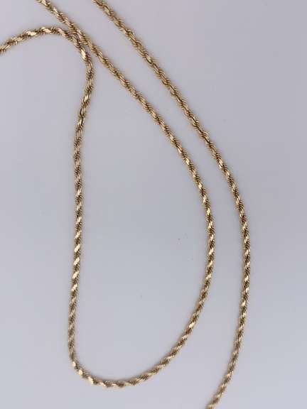 14kt Yellow Gold Twisted Rope Chain- 18 inches