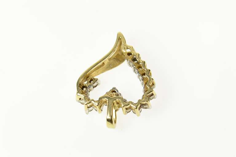 10K Yellow Gold Classic Wavy Simple Diamond Heart Love Pendant