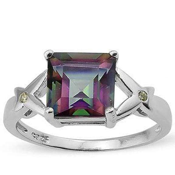 2.21 CT MYSTIC GEMSTONE & STERLING SILVER RING