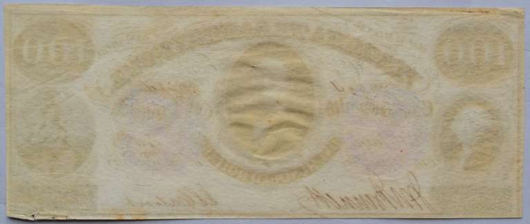 $ 100 Oct 15 1862 CH CU Virginia Treasure Note