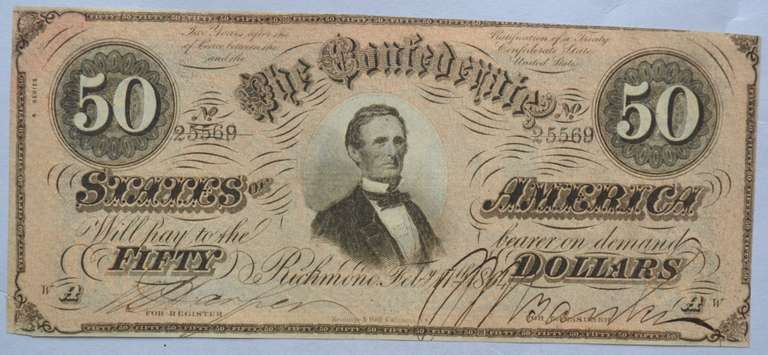 $ 50 Feb 17 1864 Series CSA Note