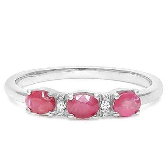 STERLING SILVER OV 3*4 MM RUBY RING