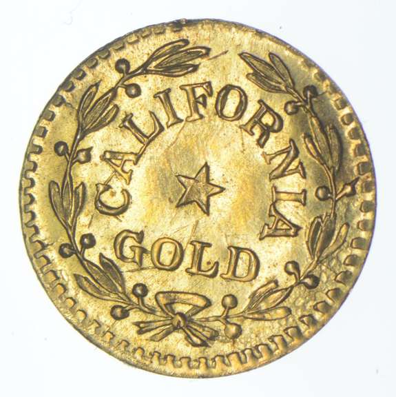 1859 Indian Head California Territorial Gold Round