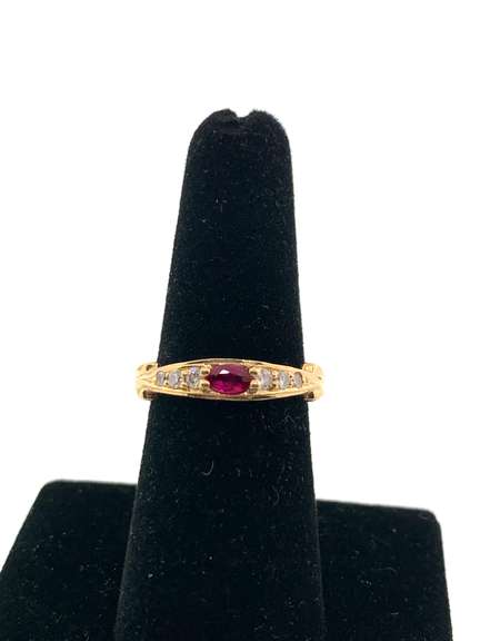 14KT Diamond Ruby Ring