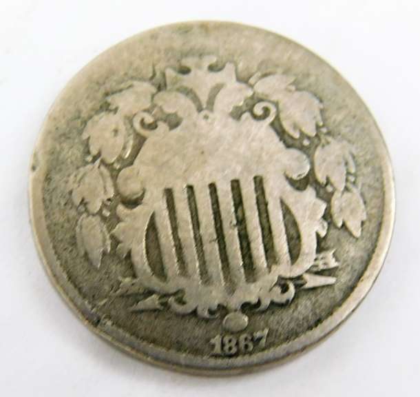 1867 U.S. Shield Nickel - No Rays