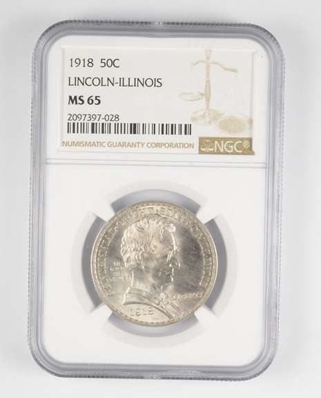 MS65 1918 Illinois Centennial Commemorative Half Dollar - Graded NGC