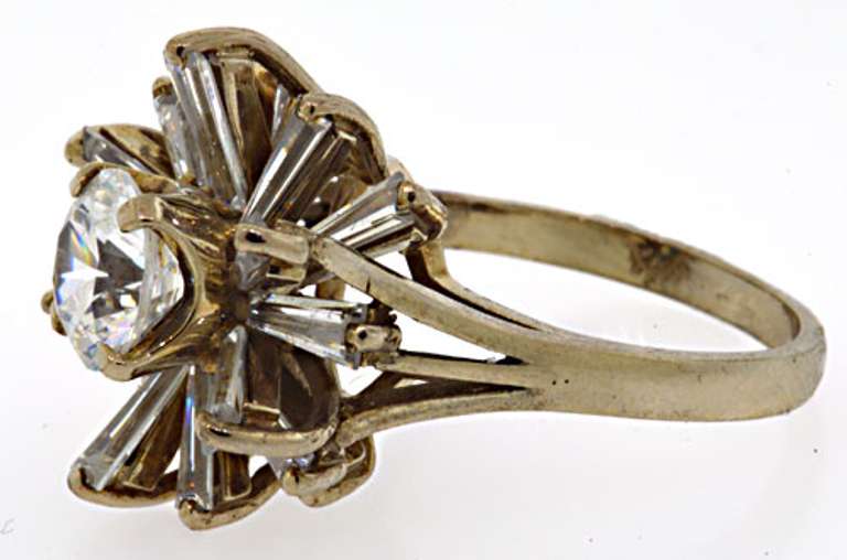 Attractive 14kt Cubic Zirconia Cocktail Ring