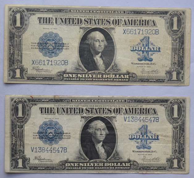 2 1923 $ 1 Silver Certificates
