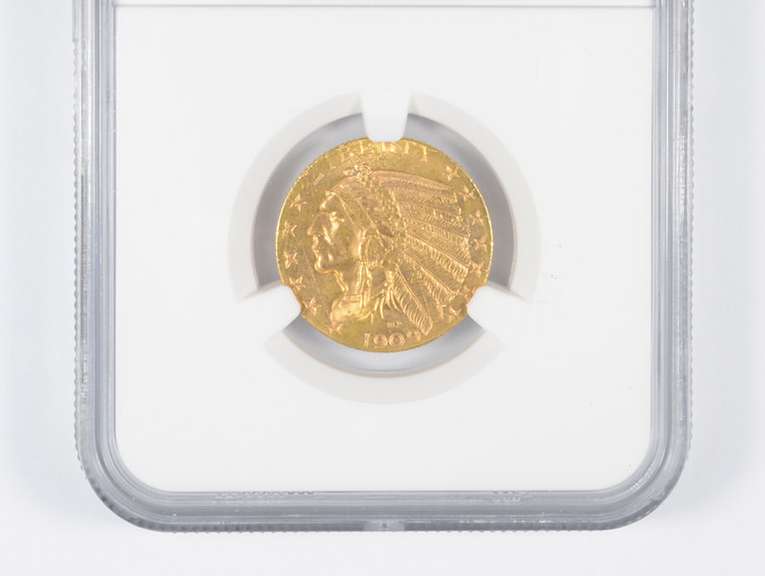 MS62 1909-D $5 Indian Head Gold Quarter Eagle - Graded NGC